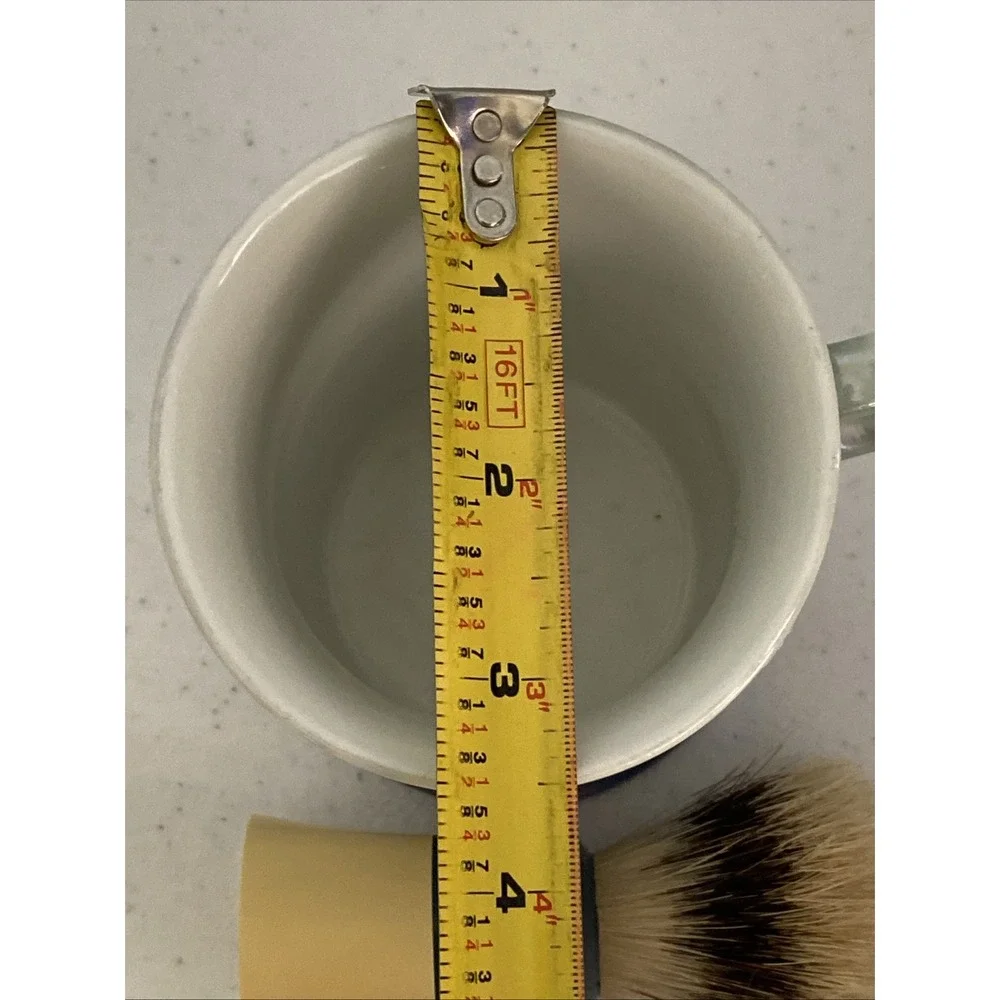 VTG Shaving Mug Kit Made In Japan Colored Flowers With Ever Ready Brush RARE